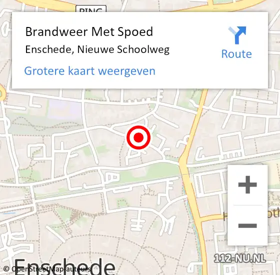 Locatie op kaart van de 112 melding: Brandweer Met Spoed Naar Enschede, Nieuwe Schoolweg op 25 juni 2023 22:35
