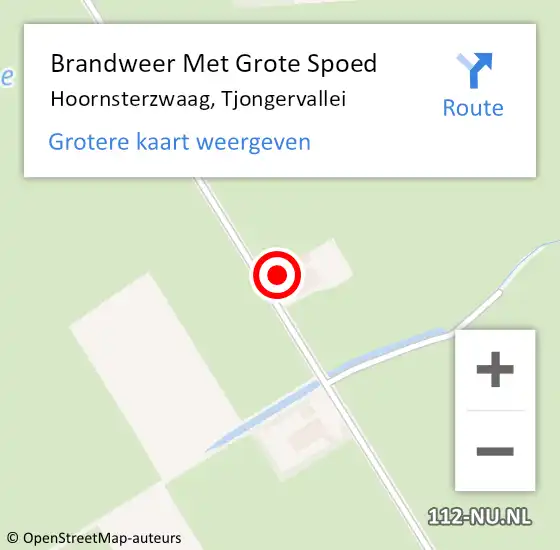 Locatie op kaart van de 112 melding: Brandweer Met Grote Spoed Naar Hoornsterzwaag, Tjongervallei op 25 juni 2023 22:38