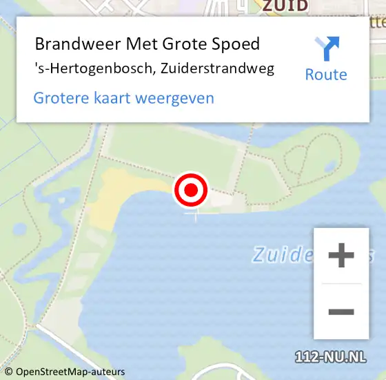 Locatie op kaart van de 112 melding: Brandweer Met Grote Spoed Naar 's-Hertogenbosch, Zuiderstrandweg op 25 juni 2023 22:39