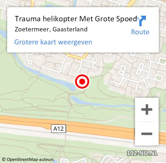 Locatie op kaart van de 112 melding: Trauma helikopter Met Grote Spoed Naar Zoetermeer, Gaasterland op 25 juni 2023 23:04