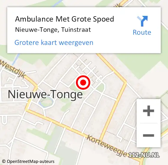 Locatie op kaart van de 112 melding: Ambulance Met Grote Spoed Naar Nieuwe-Tonge, Tuinstraat op 25 juni 2023 23:16
