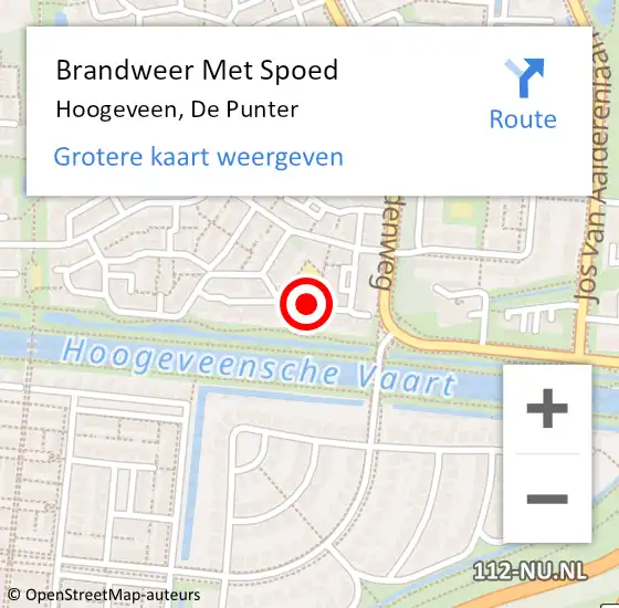 Locatie op kaart van de 112 melding: Brandweer Met Spoed Naar Hoogeveen, De Punter op 26 juni 2023 00:01