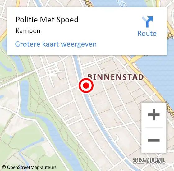 Locatie op kaart van de 112 melding: Politie Met Spoed Naar Kampen op 26 juni 2023 02:13