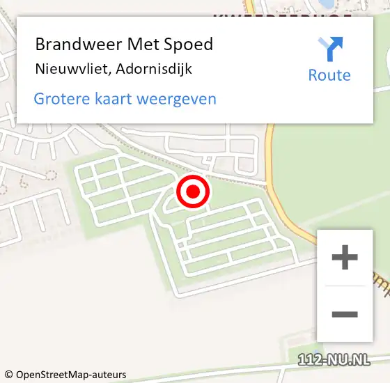 Locatie op kaart van de 112 melding: Brandweer Met Spoed Naar Nieuwvliet, Adornisdijk op 26 juni 2023 03:15