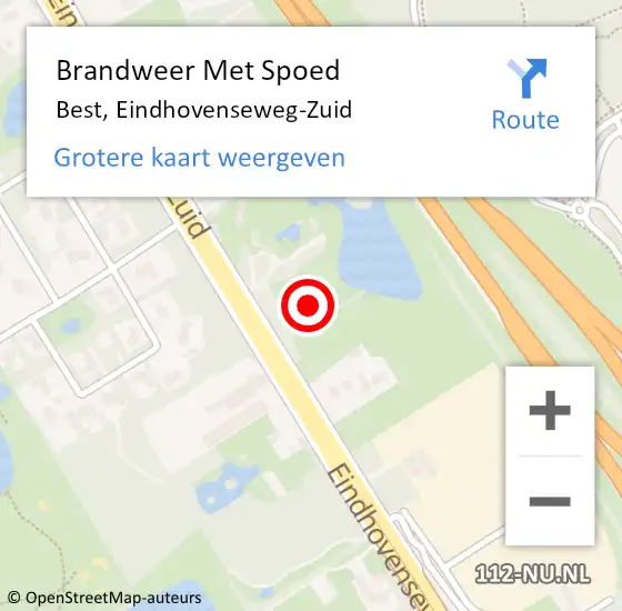 Locatie op kaart van de 112 melding: Brandweer Met Spoed Naar Best, Eindhovenseweg-Zuid op 26 juni 2023 06:08