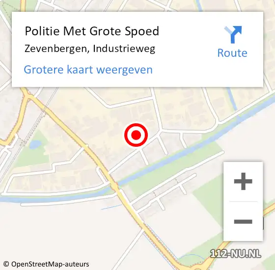 Locatie op kaart van de 112 melding: Politie Met Grote Spoed Naar Zevenbergen, Industrieweg op 26 juni 2023 07:43