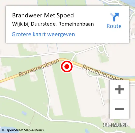Locatie op kaart van de 112 melding: Brandweer Met Spoed Naar Wijk bij Duurstede, Romeinenbaan op 26 juni 2023 07:47