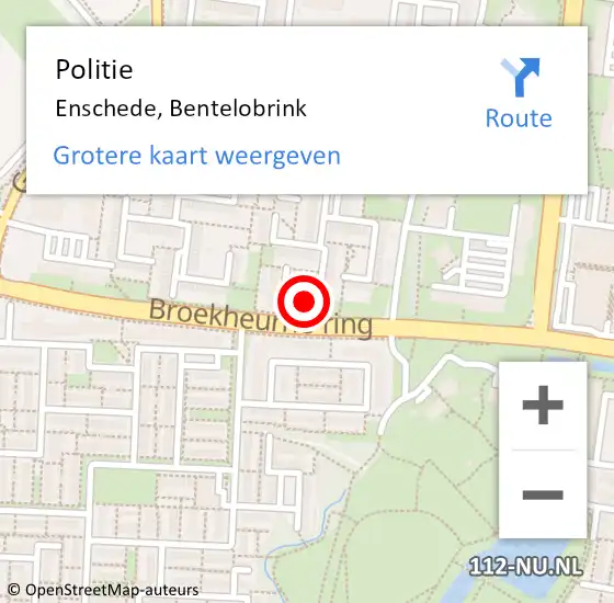 Locatie op kaart van de 112 melding: Politie Enschede, Bentelobrink op 26 juni 2023 09:04
