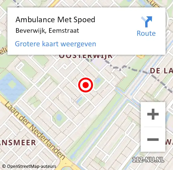 Locatie op kaart van de 112 melding: Ambulance Met Spoed Naar Beverwijk, Eemstraat op 26 juni 2023 10:35