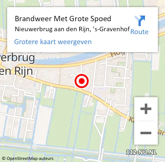 Locatie op kaart van de 112 melding: Brandweer Met Grote Spoed Naar Nieuwerbrug aan den Rijn, 's-Gravenhof op 26 juni 2023 10:56