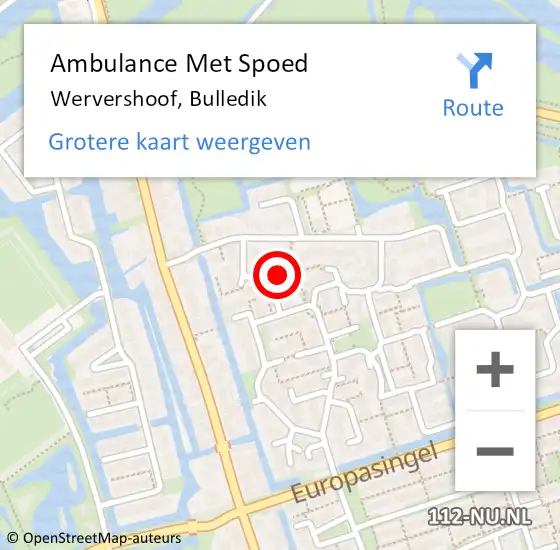 Locatie op kaart van de 112 melding: Ambulance Met Spoed Naar Wervershoof, Bulledik op 26 juni 2023 10:58