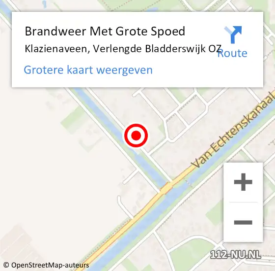 Locatie op kaart van de 112 melding: Brandweer Met Grote Spoed Naar Klazienaveen, Verlengde Bladderswijk OZ op 26 juni 2023 10:58