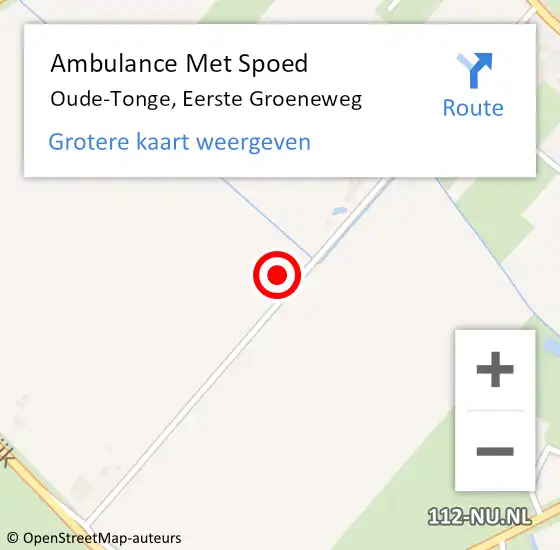 Locatie op kaart van de 112 melding: Ambulance Met Spoed Naar Oude-Tonge, Eerste Groeneweg op 26 juni 2023 12:05