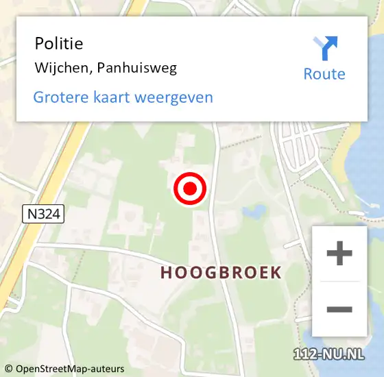 Locatie op kaart van de 112 melding: Politie Wijchen, Panhuisweg op 26 juni 2023 12:13