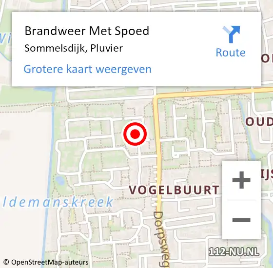 Locatie op kaart van de 112 melding: Brandweer Met Spoed Naar Sommelsdijk, Pluvier op 13 oktober 2013 08:25