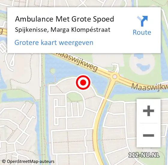 Locatie op kaart van de 112 melding: Ambulance Met Grote Spoed Naar Spijkenisse, Marga Klompéstraat op 26 juni 2023 12:44