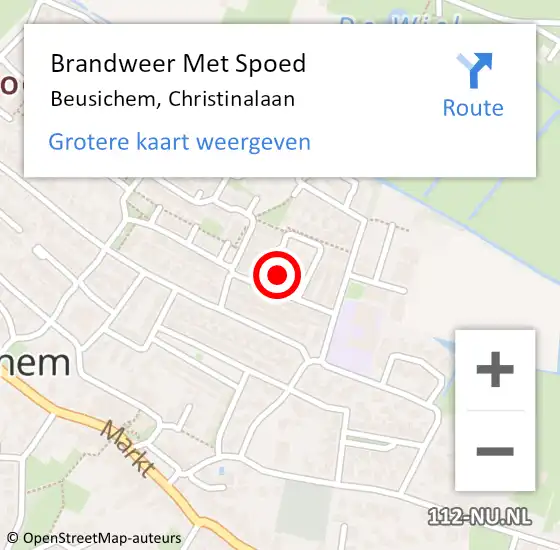 Locatie op kaart van de 112 melding: Brandweer Met Spoed Naar Beusichem, Christinalaan op 26 juni 2023 12:49