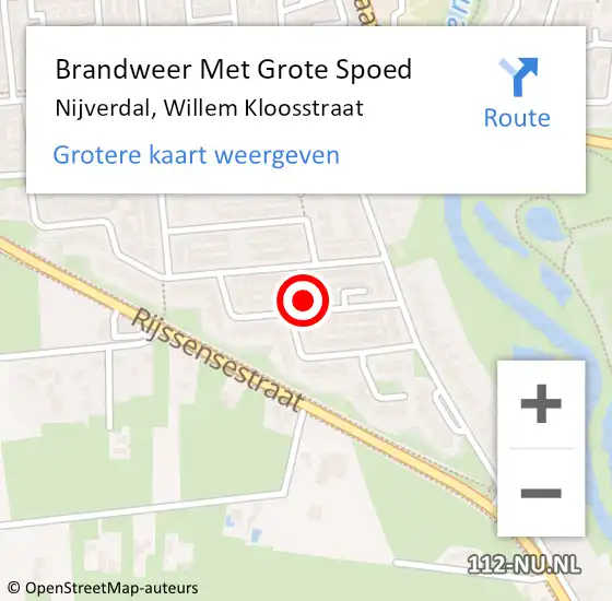 Locatie op kaart van de 112 melding: Brandweer Met Grote Spoed Naar Nijverdal, Willem Kloosstraat op 26 juni 2023 13:13