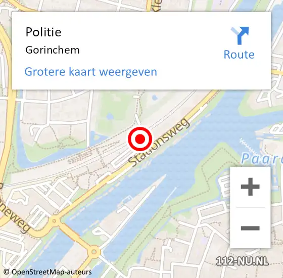 Locatie op kaart van de 112 melding: Politie Gorinchem op 26 juni 2023 13:32