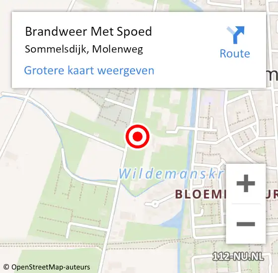 Locatie op kaart van de 112 melding: Brandweer Met Spoed Naar Sommelsdijk, Molenweg op 13 oktober 2013 08:25