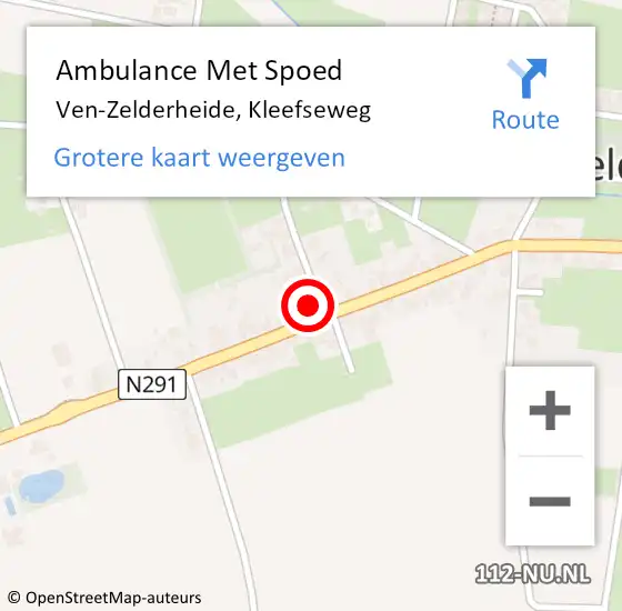 Locatie op kaart van de 112 melding: Ambulance Met Spoed Naar Ven-Zelderheide, Kleefseweg op 30 augustus 2014 13:21