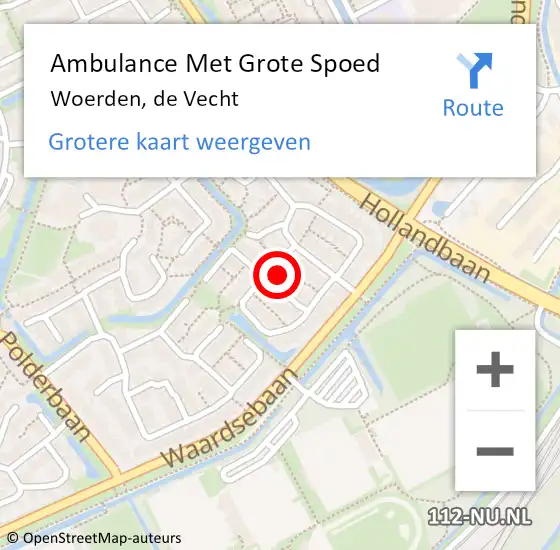 Locatie op kaart van de 112 melding: Ambulance Met Grote Spoed Naar Woerden, de Vecht op 26 juni 2023 15:16