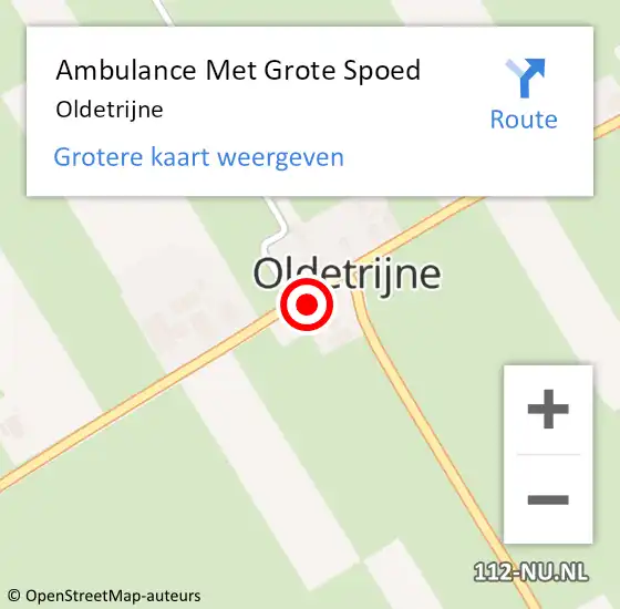 Locatie op kaart van de 112 melding: Ambulance Met Grote Spoed Naar Oldetrijne op 26 juni 2023 15:27