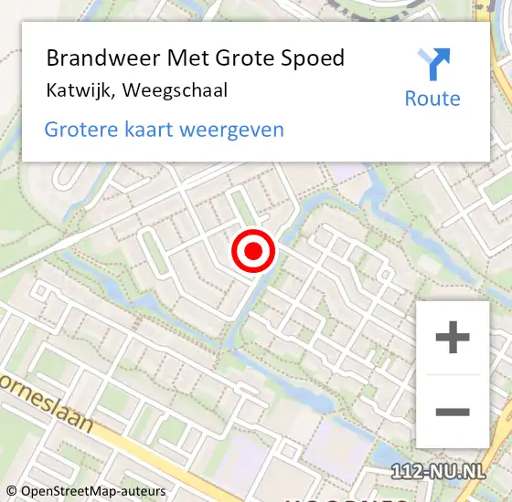 Locatie op kaart van de 112 melding: Brandweer Met Grote Spoed Naar Katwijk, Weegschaal op 26 juni 2023 15:30