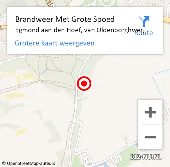 Locatie op kaart van de 112 melding: Brandweer Met Grote Spoed Naar Egmond aan den Hoef, van Oldenborghweg op 26 juni 2023 15:45