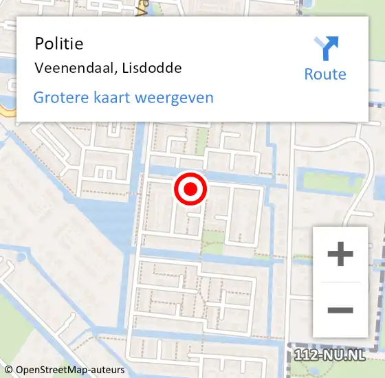 Locatie op kaart van de 112 melding: Politie Veenendaal, Lisdodde op 26 juni 2023 16:45