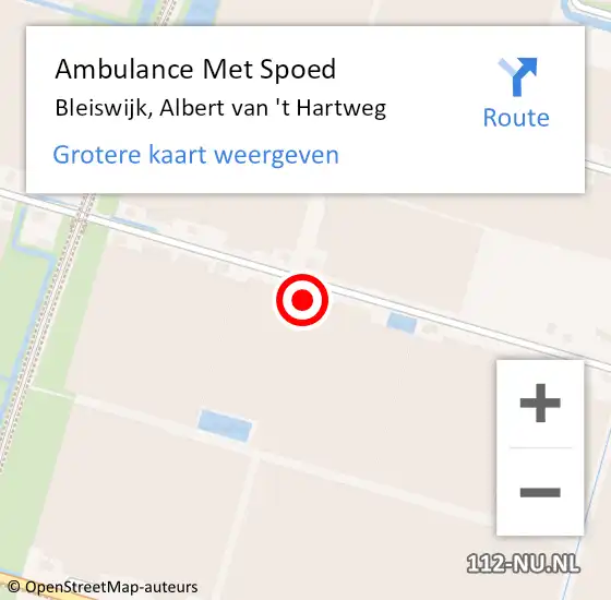 Locatie op kaart van de 112 melding: Ambulance Met Spoed Naar Bleiswijk, Albert van 't Hartweg op 26 juni 2023 16:56