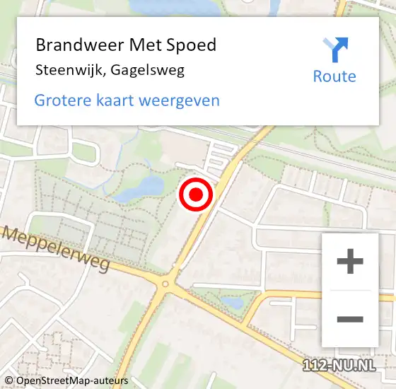 Locatie op kaart van de 112 melding: Brandweer Met Spoed Naar Steenwijk, Gagelsweg op 26 juni 2023 17:04