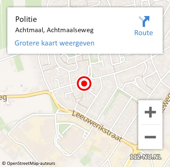 Locatie op kaart van de 112 melding: Politie Achtmaal, Achtmaalseweg op 26 juni 2023 17:04