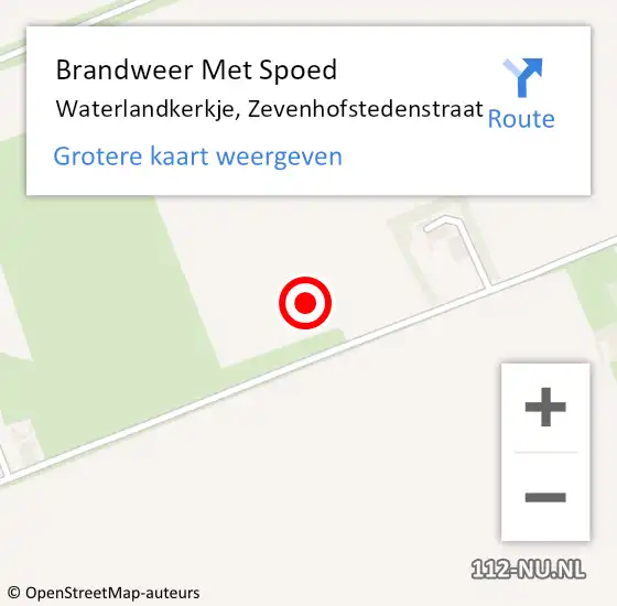 Locatie op kaart van de 112 melding: Brandweer Met Spoed Naar Waterlandkerkje, Zevenhofstedenstraat op 26 juni 2023 17:21