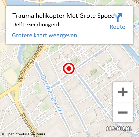 Locatie op kaart van de 112 melding: Trauma helikopter Met Grote Spoed Naar Delft, Geerboogerd op 26 juni 2023 17:40