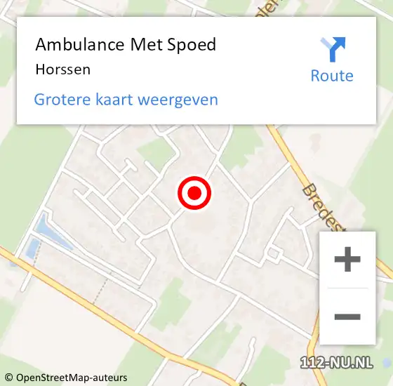 Locatie op kaart van de 112 melding: Ambulance Met Spoed Naar Horssen op 26 juni 2023 18:00