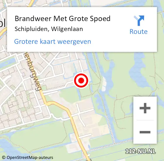 Locatie op kaart van de 112 melding: Brandweer Met Grote Spoed Naar Schipluiden, Wilgenlaan op 26 juni 2023 18:13