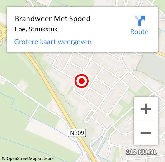 Locatie op kaart van de 112 melding: Brandweer Met Spoed Naar Epe, Struikstuk op 26 juni 2023 18:21