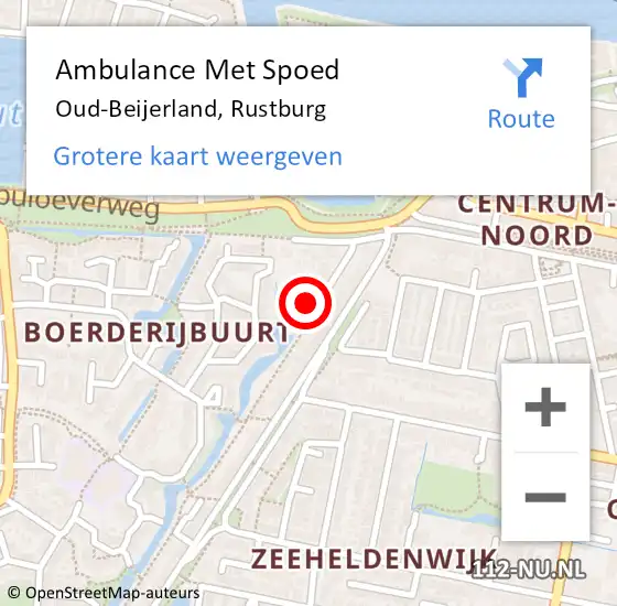 Locatie op kaart van de 112 melding: Ambulance Met Spoed Naar Oud-Beijerland, Rustburg op 26 juni 2023 18:32