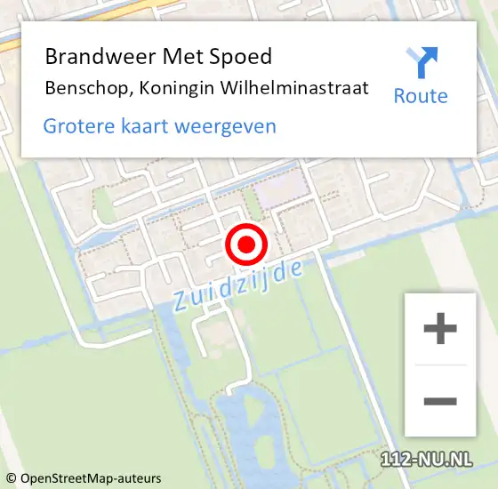 Locatie op kaart van de 112 melding: Brandweer Met Spoed Naar Benschop, Koningin Wilhelminastraat op 26 juni 2023 18:41