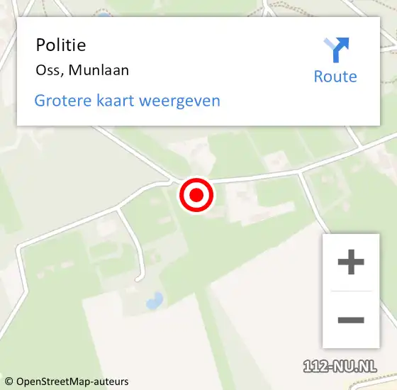 Locatie op kaart van de 112 melding: Politie Oss, Munlaan op 26 juni 2023 19:49