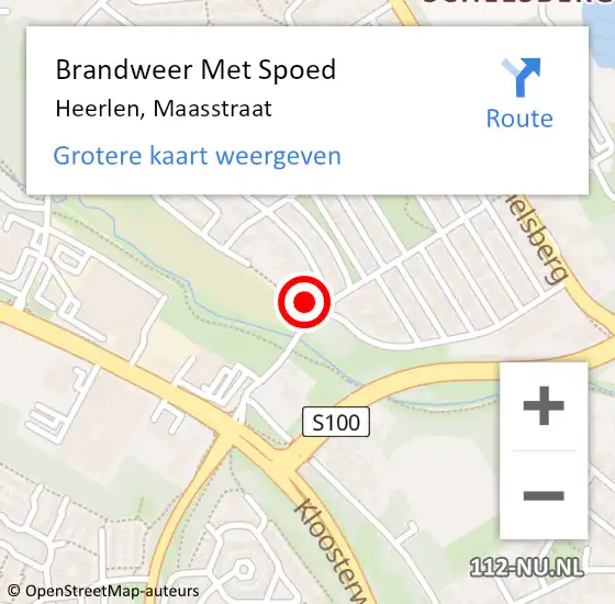 Locatie op kaart van de 112 melding: Brandweer Met Spoed Naar Heerlen, Maasstraat op 26 juni 2023 20:11