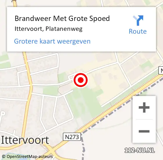 Locatie op kaart van de 112 melding: Brandweer Met Grote Spoed Naar Ittervoort, Platanenweg op 26 juni 2023 20:38