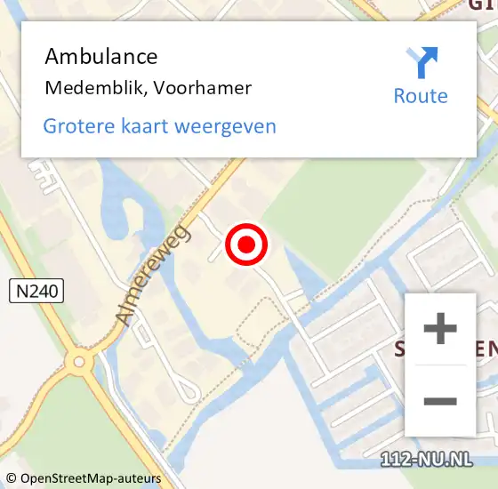 Locatie op kaart van de 112 melding: Ambulance Medemblik, Voorhamer op 26 juni 2023 20:42