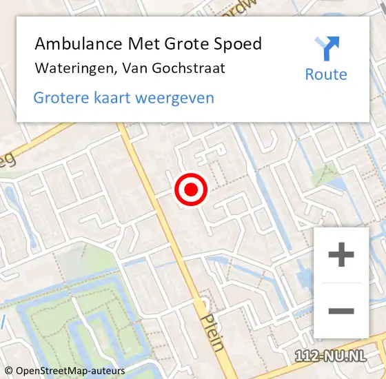 Locatie op kaart van de 112 melding: Ambulance Met Grote Spoed Naar Wateringen, Van Gochstraat op 26 juni 2023 21:12