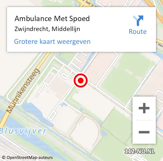 Locatie op kaart van de 112 melding: Ambulance Met Spoed Naar Zwijndrecht, Middellijn op 26 juni 2023 21:15