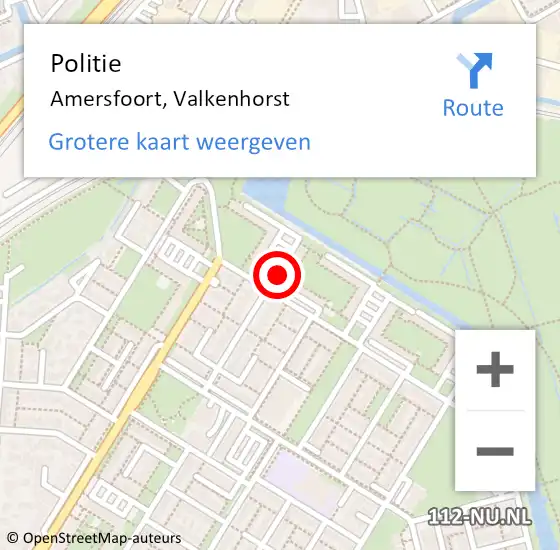 Locatie op kaart van de 112 melding: Politie Amersfoort, Valkenhorst op 26 juni 2023 21:20