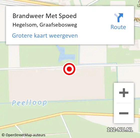 Locatie op kaart van de 112 melding: Brandweer Met Spoed Naar Hegelsom, Graafsebosweg op 26 juni 2023 21:24