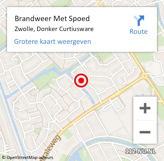 Locatie op kaart van de 112 melding: Brandweer Met Spoed Naar Zwolle, Donker Curtiusware op 26 juni 2023 21:27