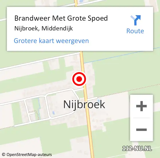 Locatie op kaart van de 112 melding: Brandweer Met Grote Spoed Naar Nijbroek, Middendijk op 26 juni 2023 22:18